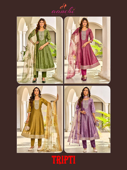 Tripti Aanchi Shimmer Readymade Anarkali Suits Exporter Gujarat