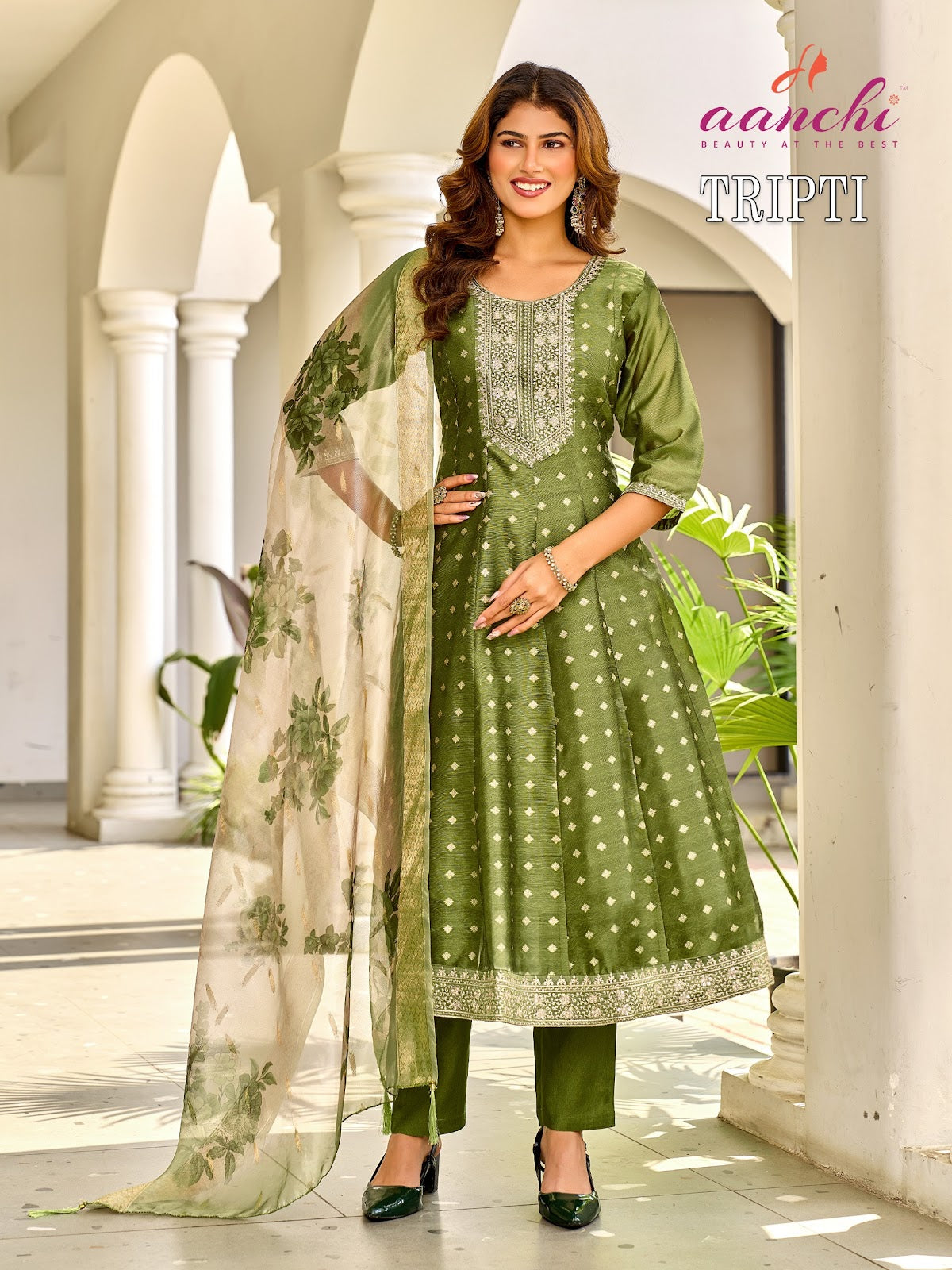 Tripti Aanchi Shimmer Readymade Anarkali Suits Exporter Gujarat