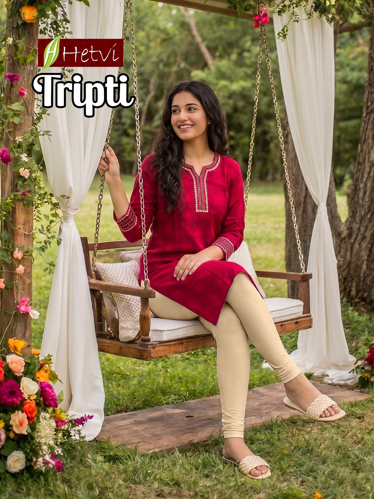 Tripti Hetvi Silk Knee Length Kurtis Manufacturer Gujarat
