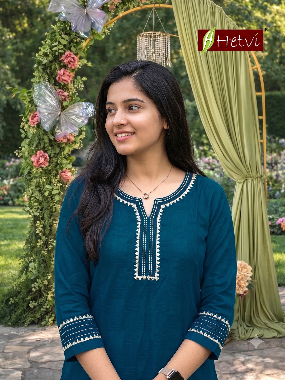 Tripti Hetvi Silk Knee Length Kurtis Manufacturer Gujarat