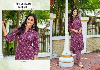 Tripti Sbs Cotton Kurti Pant Set Wholesaler