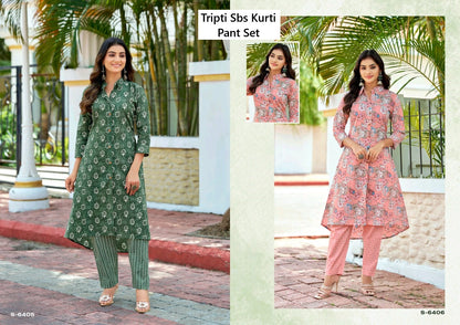 Tripti Sbs Cotton Kurti Pant Set Wholesaler