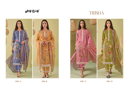 Trisha 3302 Jay Vijay Cotton Pant Style Suits Wholesale Rate