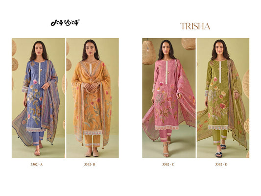 Trisha 3302 Jay Vijay Cotton Pant Style Suits Wholesale Rate