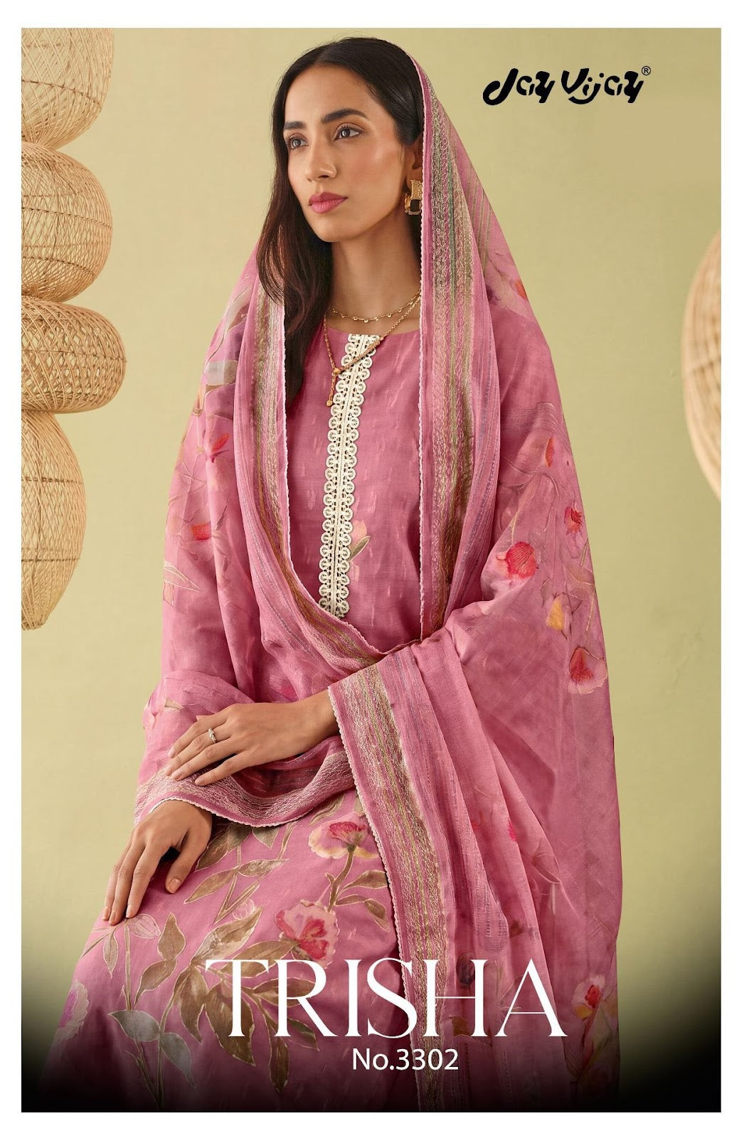 Trisha 3302 Jay Vijay Cotton Pant Style Suits Wholesale Rate