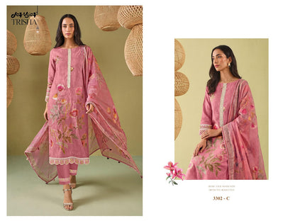 Trisha 3302 Jay Vijay Cotton Pant Style Suits Wholesale Rate