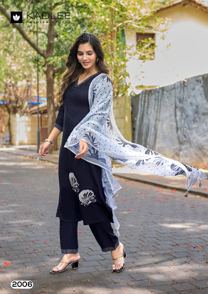 Trisha Kadlee Rayon Readymade Pant Style Suits Supplier India