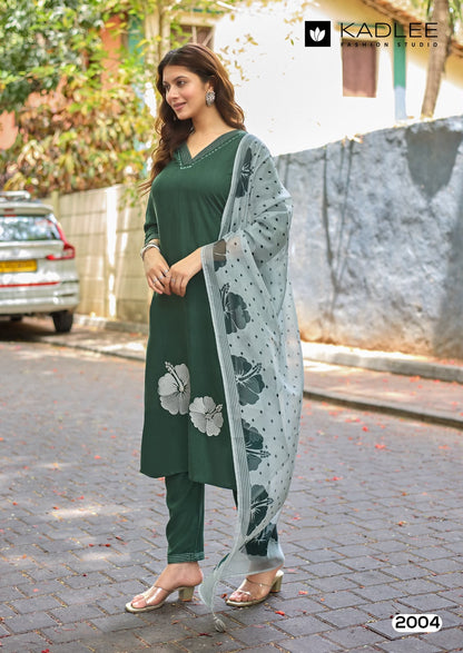 Trisha Kadlee Rayon Readymade Pant Style Suits Supplier India