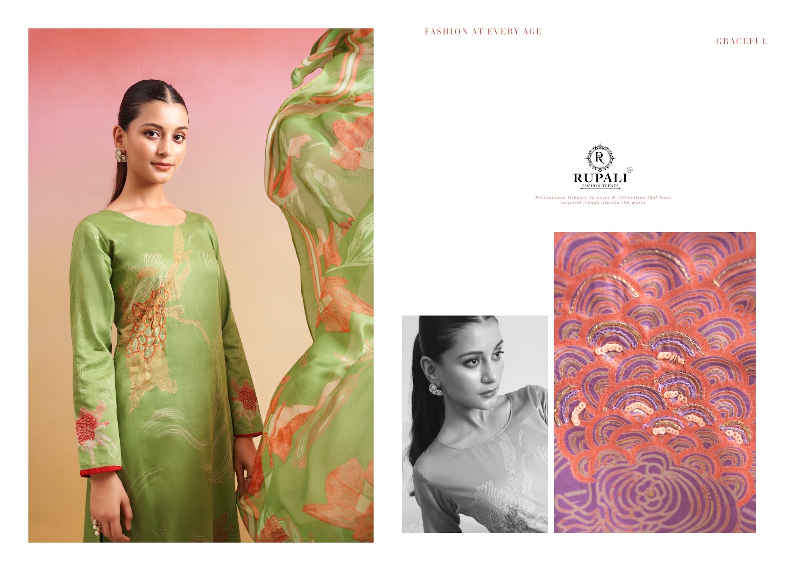 Trisha Rupali Jaam Satin Pant Style Suits Supplier Ahmedabad