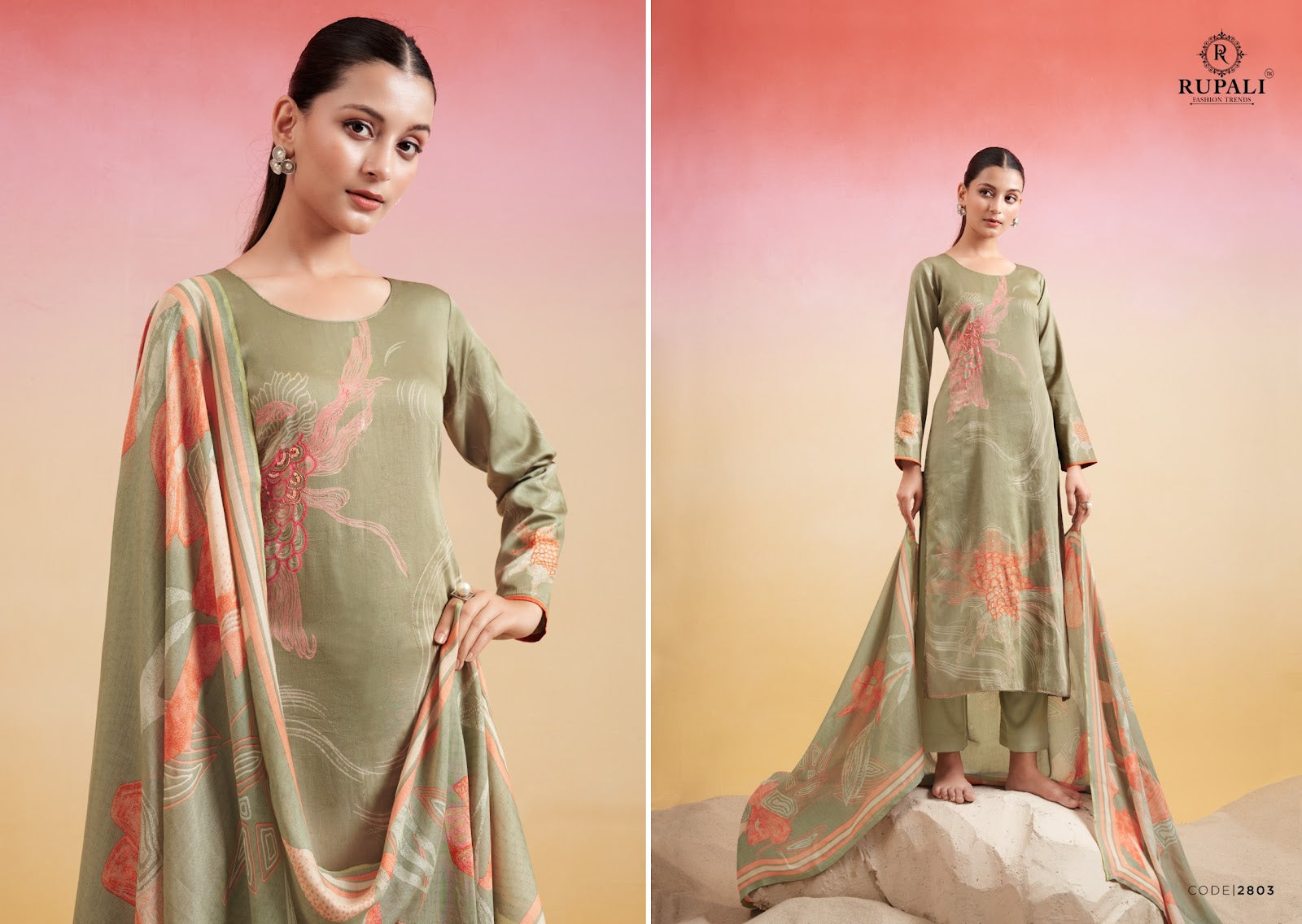Trisha Rupali Jaam Satin Pant Style Suits Supplier Ahmedabad