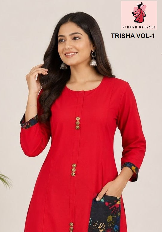 Trisha Vol 1 Hiaara Rayon Kurti Plazzo Set Supplier Ahmedabad