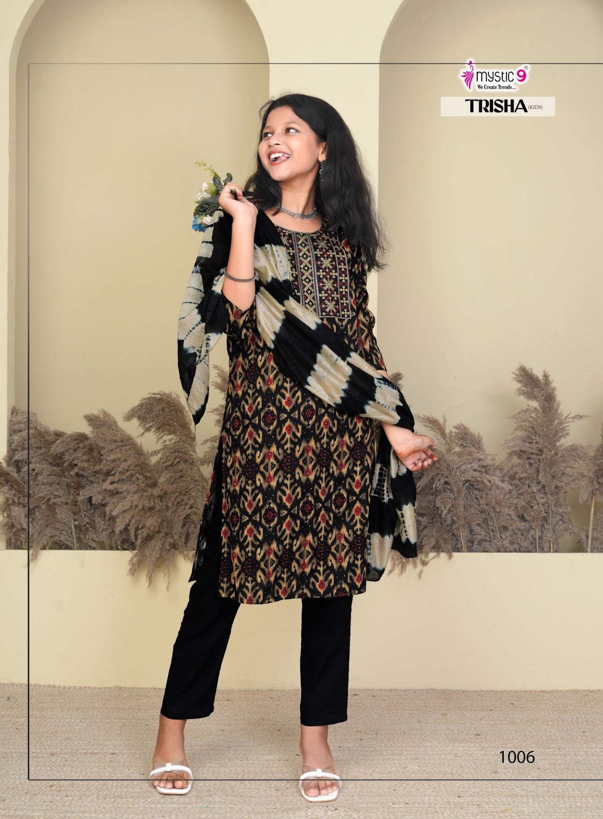 Trisha Vol 1 Mystic 9 Rayon Girls Readymade Pant Suits Exporter Gujarat