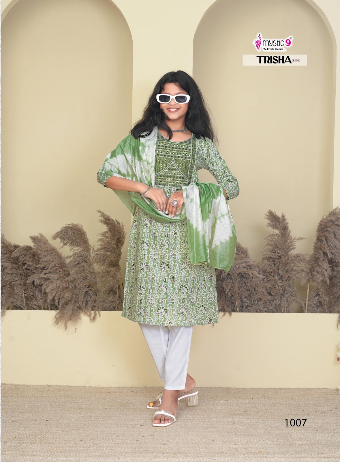 Trisha Vol 1 Mystic 9 Rayon Girls Readymade Pant Suits Exporter Gujarat