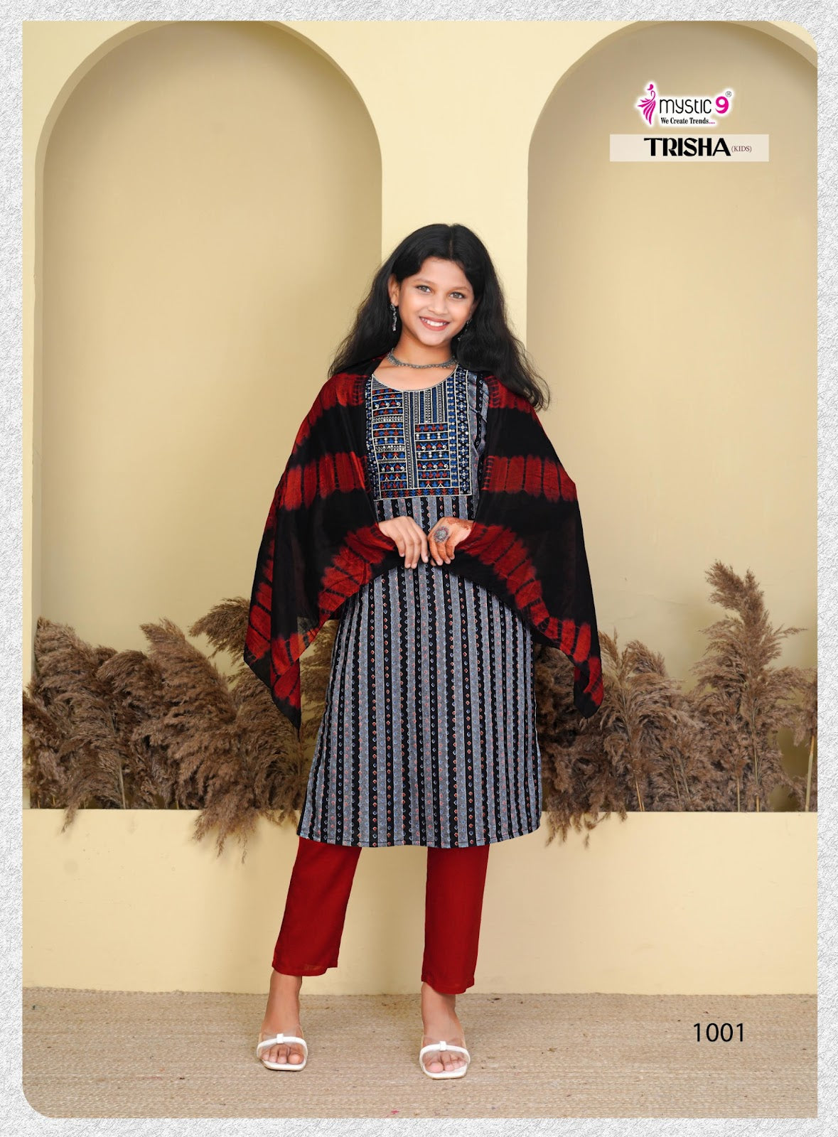 Trisha Vol 1 Mystic 9 Rayon Girls Readymade Pant Suits Exporter Gujarat