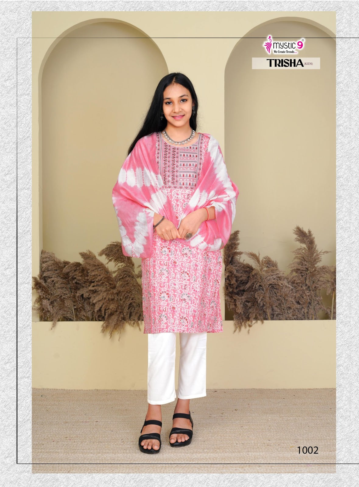 Trisha Vol 1 Mystic 9 Rayon Girls Readymade Pant Suits Exporter Gujarat