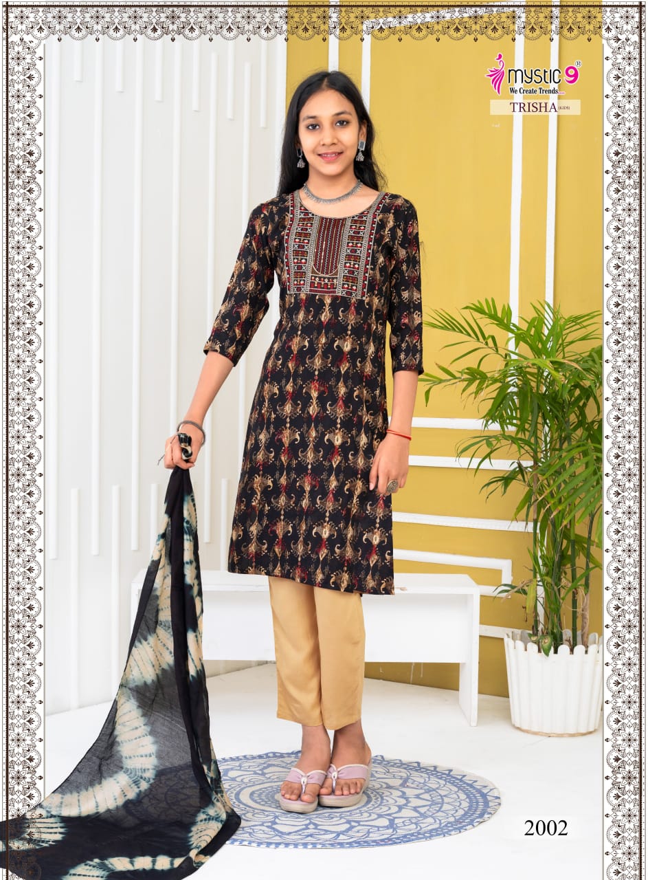 Trisha Vol 2 Mystic 9 Rayon Girls Readymade Pant Suits Supplier Ahmedabad