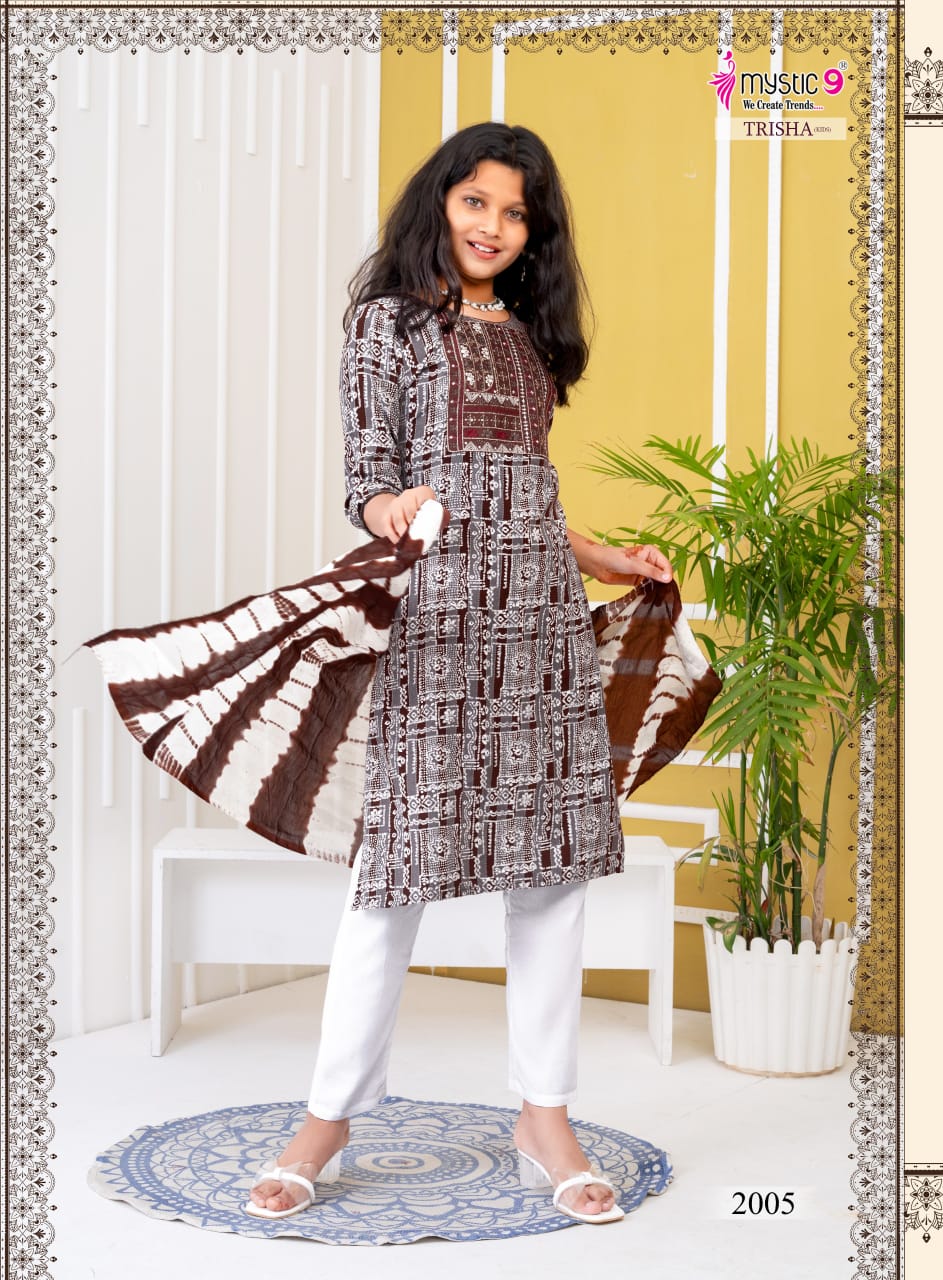 Trisha Vol 2 Mystic 9 Rayon Girls Readymade Pant Suits Supplier Ahmedabad