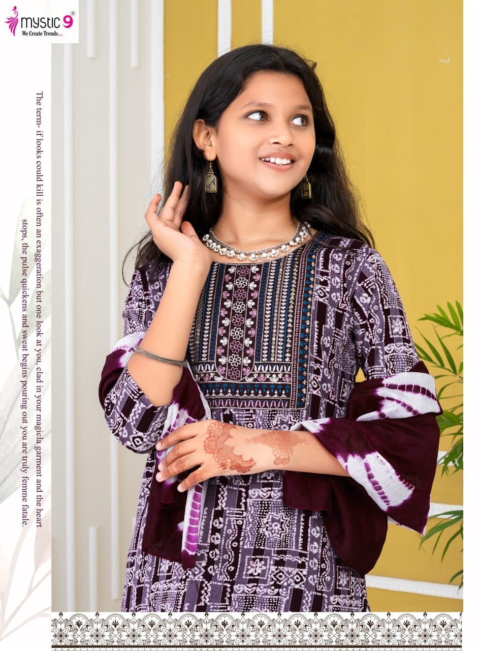 Trisha Vol 2 Mystic 9 Rayon Girls Readymade Pant Suits Supplier Ahmedabad