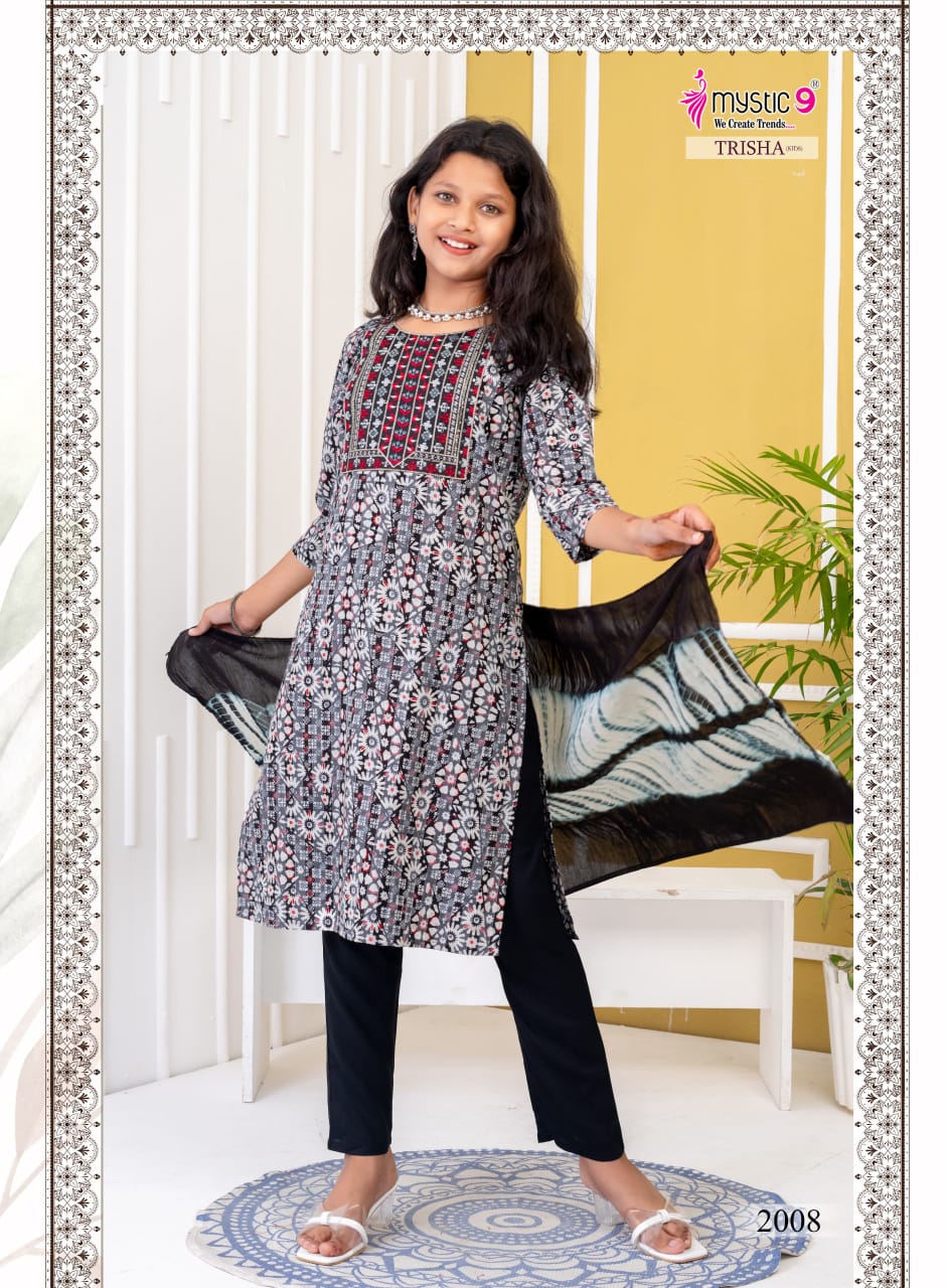 Trisha Vol 2 Mystic 9 Rayon Girls Readymade Pant Suits Supplier Ahmedabad
