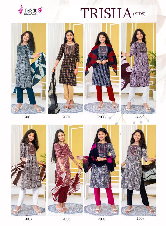 Trisha Vol 2 Mystic 9 Rayon Girls Readymade Pant Suits Supplier Ahmedabad