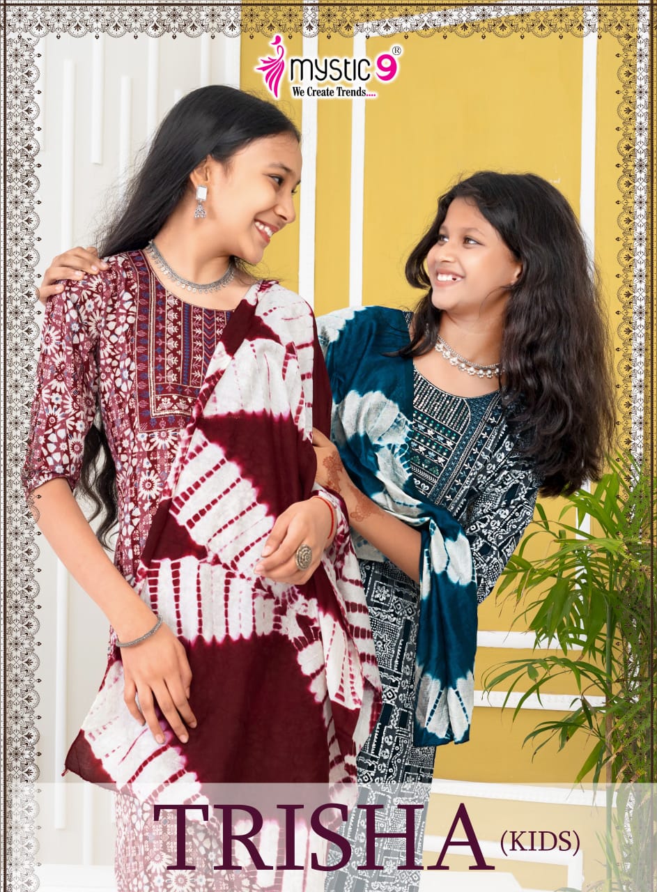 Trisha Vol 2 Mystic 9 Rayon Girls Readymade Pant Suits Supplier Ahmedabad