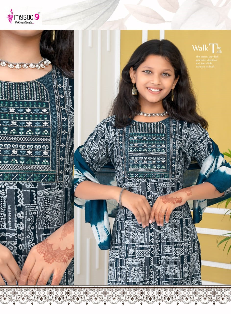 Trisha Vol 2 Mystic 9 Rayon Girls Readymade Pant Suits Supplier Ahmedabad