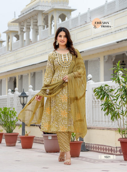 Trisha Vol 3 Erraha Heavy Rayon Readymade Pant Style Suits Manufacturer Gujarat