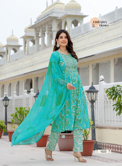 Trisha Vol 3 Erraha Heavy Rayon Readymade Pant Style Suits Manufacturer Gujarat