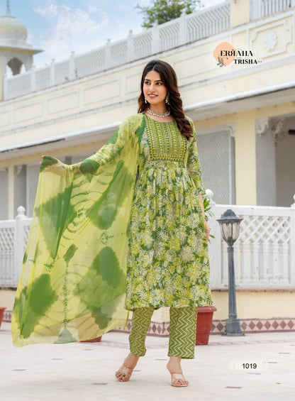 Trisha Vol 3 Erraha Heavy Rayon Readymade Pant Style Suits Manufacturer Gujarat