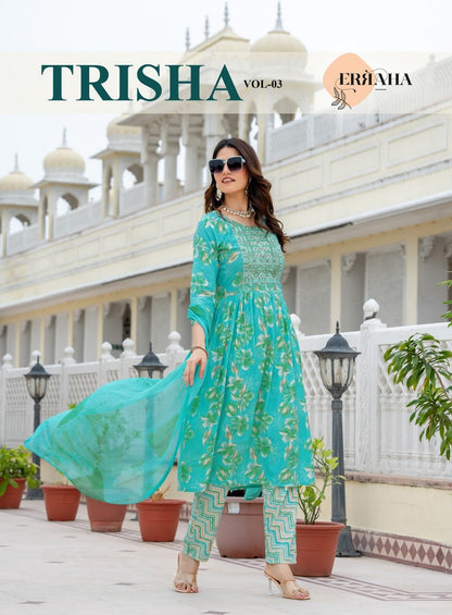 Trisha Vol 3 Erraha Heavy Rayon Readymade Pant Style Suits Manufacturer Gujarat