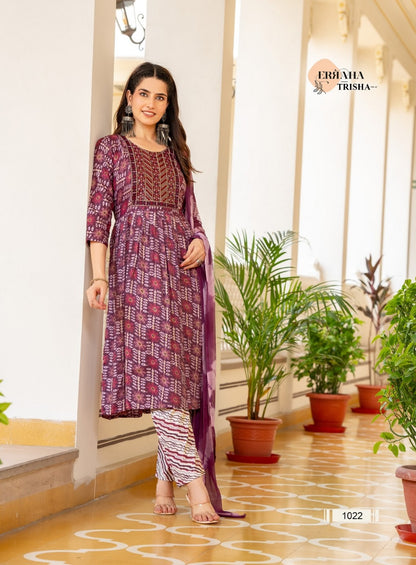 Trisha Vol 3 Erraha Heavy Rayon Readymade Pant Style Suits Manufacturer Gujarat