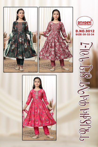 Trisha Vol 7 Dn 9012 Dt Devi Vetican Girls Readymade Pant Suits Wholesaler