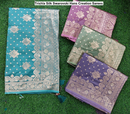 Trishla Silk Swarovski Hans Creation Sarees Wholesale Price