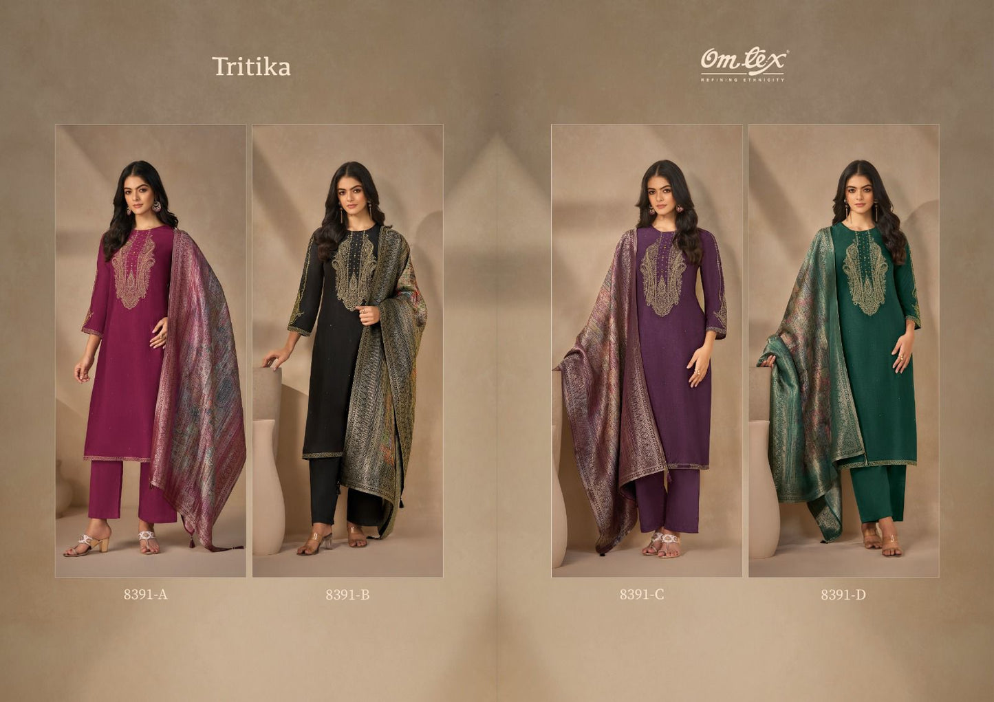 Tritika Omtex Silk Pant Style Suits Manufacturer Ahmedabad