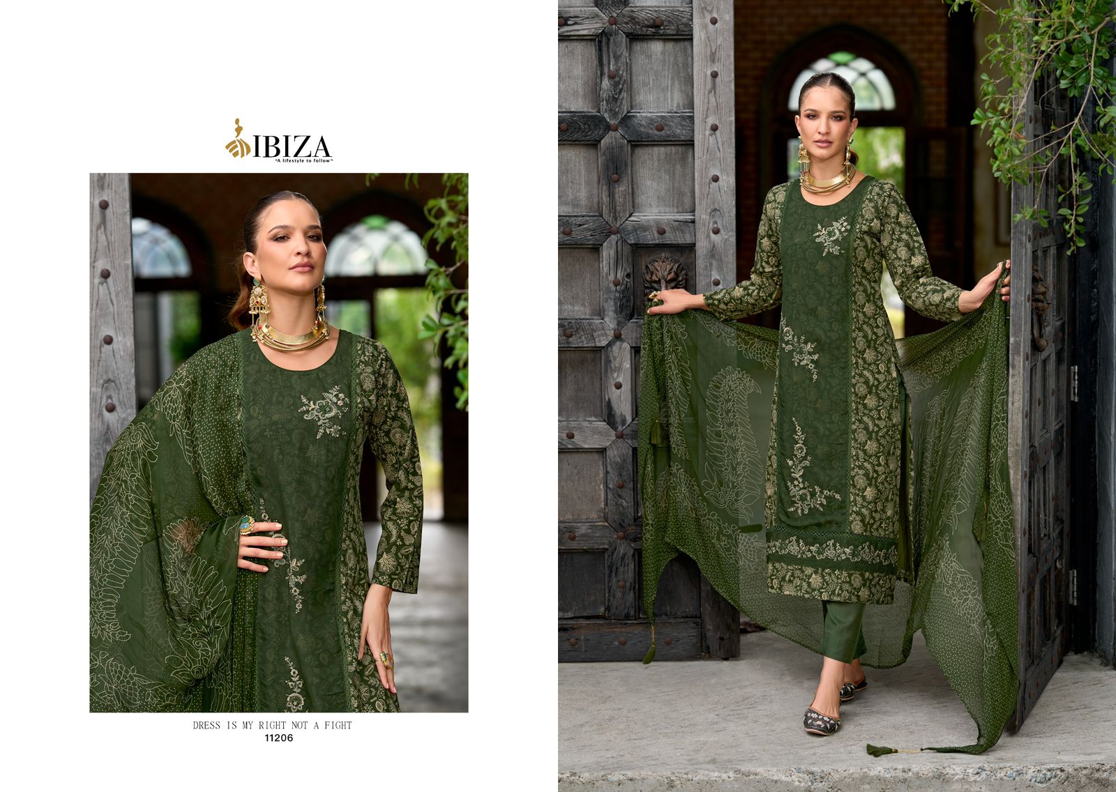 Trividha Ibiza Cambric Cotton Pant Style Suits Wholesaler India