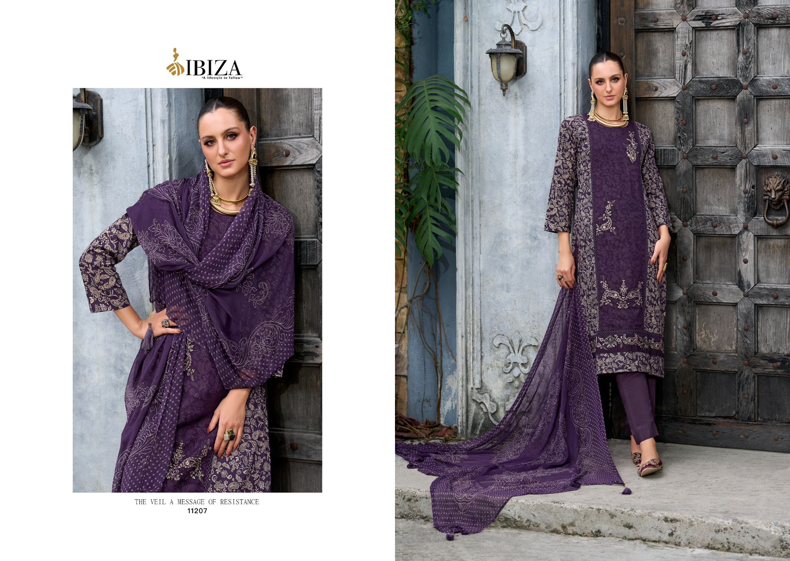 Trividha Ibiza Cambric Cotton Pant Style Suits Wholesaler India