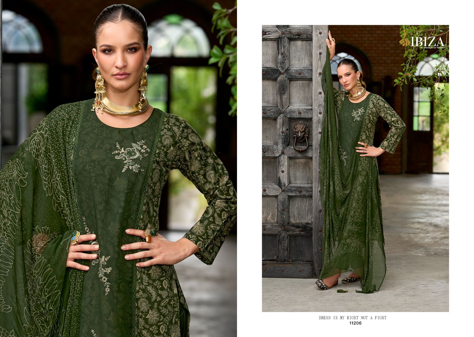 Trividha Ibiza Cambric Cotton Pant Style Suits Wholesaler India