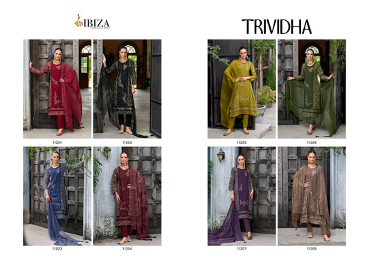 Trividha Ibiza Cambric Cotton Pant Style Suits Wholesaler India