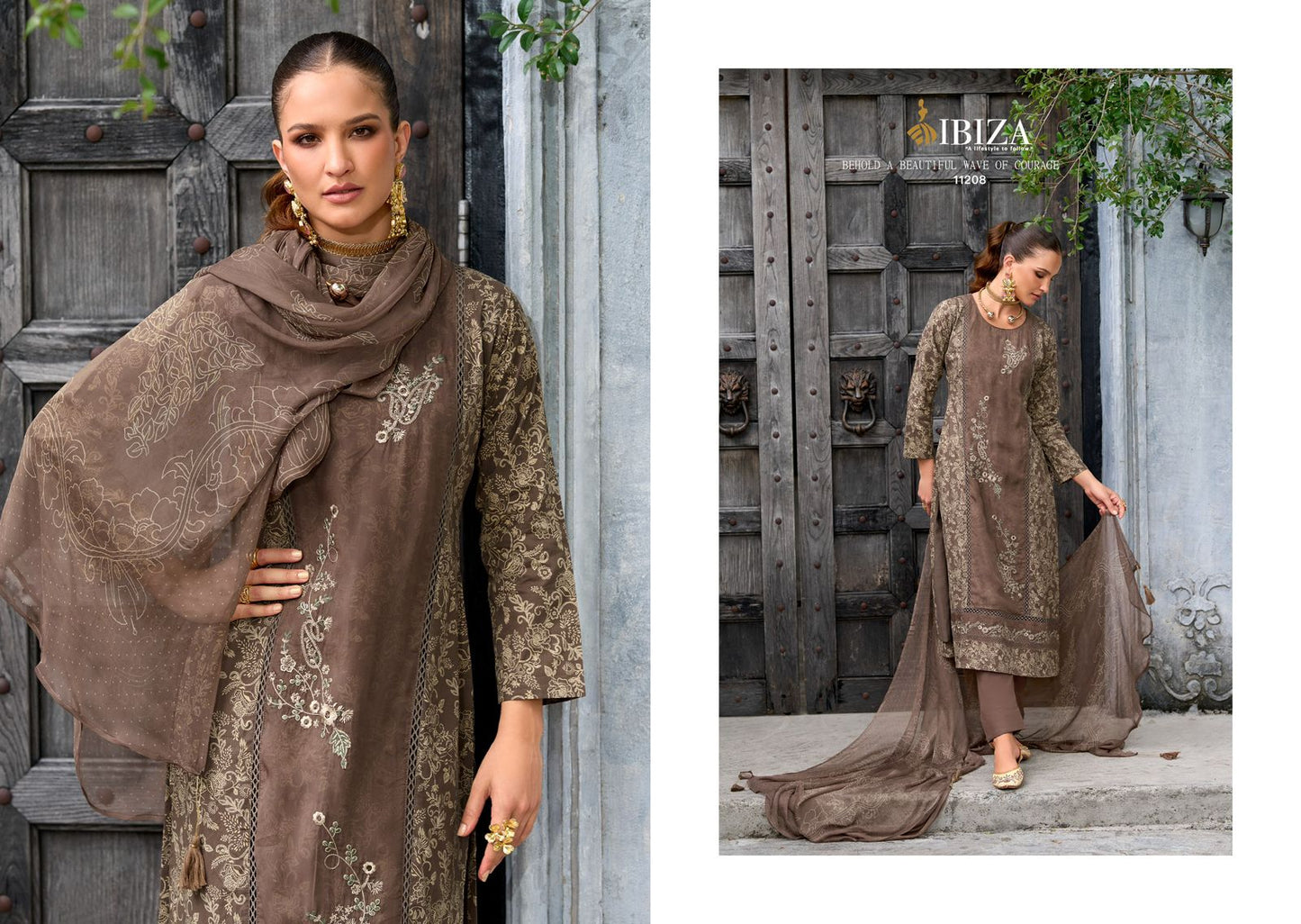 Trividha Ibiza Cambric Cotton Pant Style Suits Wholesaler India