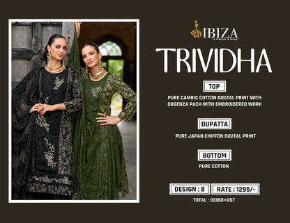 Trividha Ibiza Cambric Cotton Pant Style Suits Wholesaler India