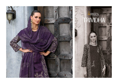 Trividha Ibiza Cambric Cotton Pant Style Suits Wholesaler India