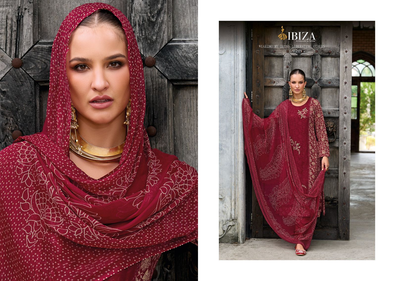 Trividha Ibiza Cambric Cotton Pant Style Suits Wholesaler India