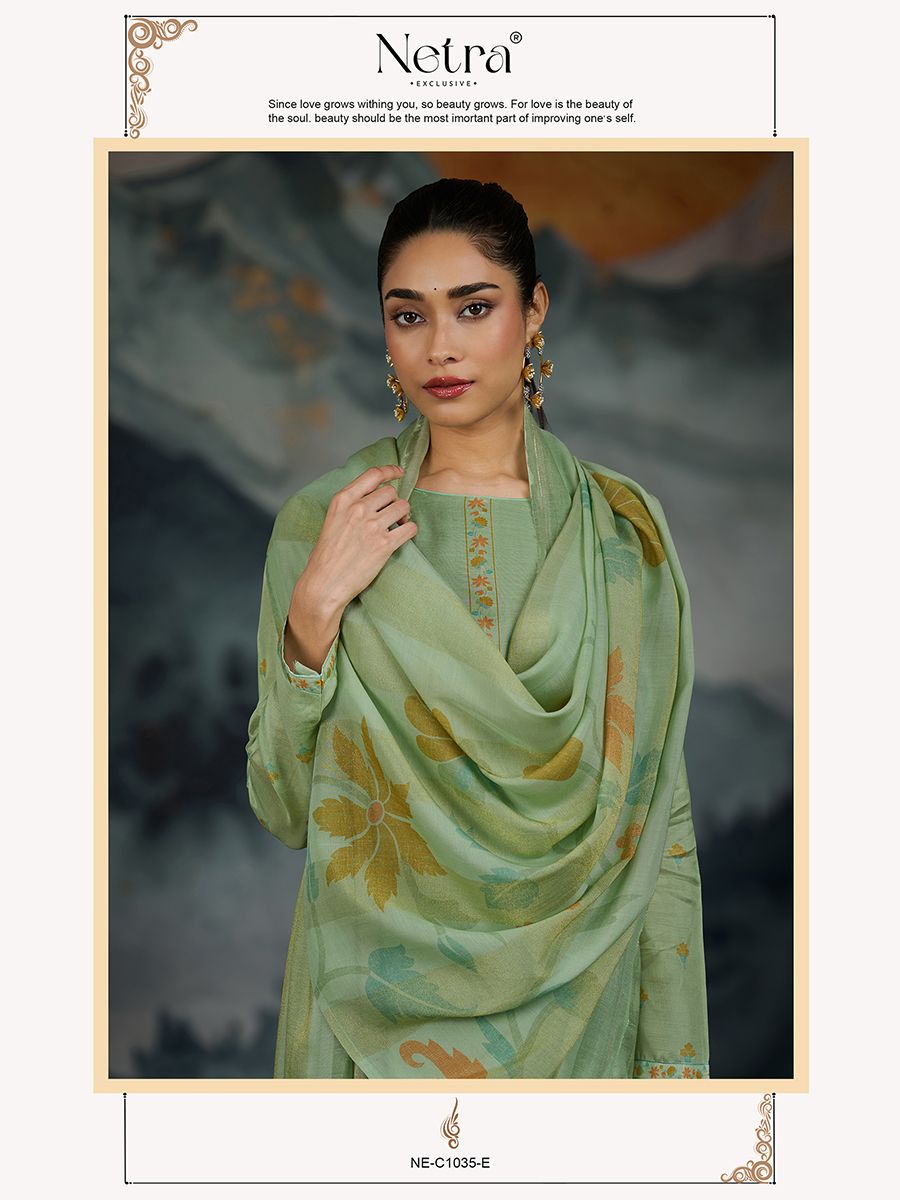 Triya Netra Premium Cotton Pant Style Suits Exporter India