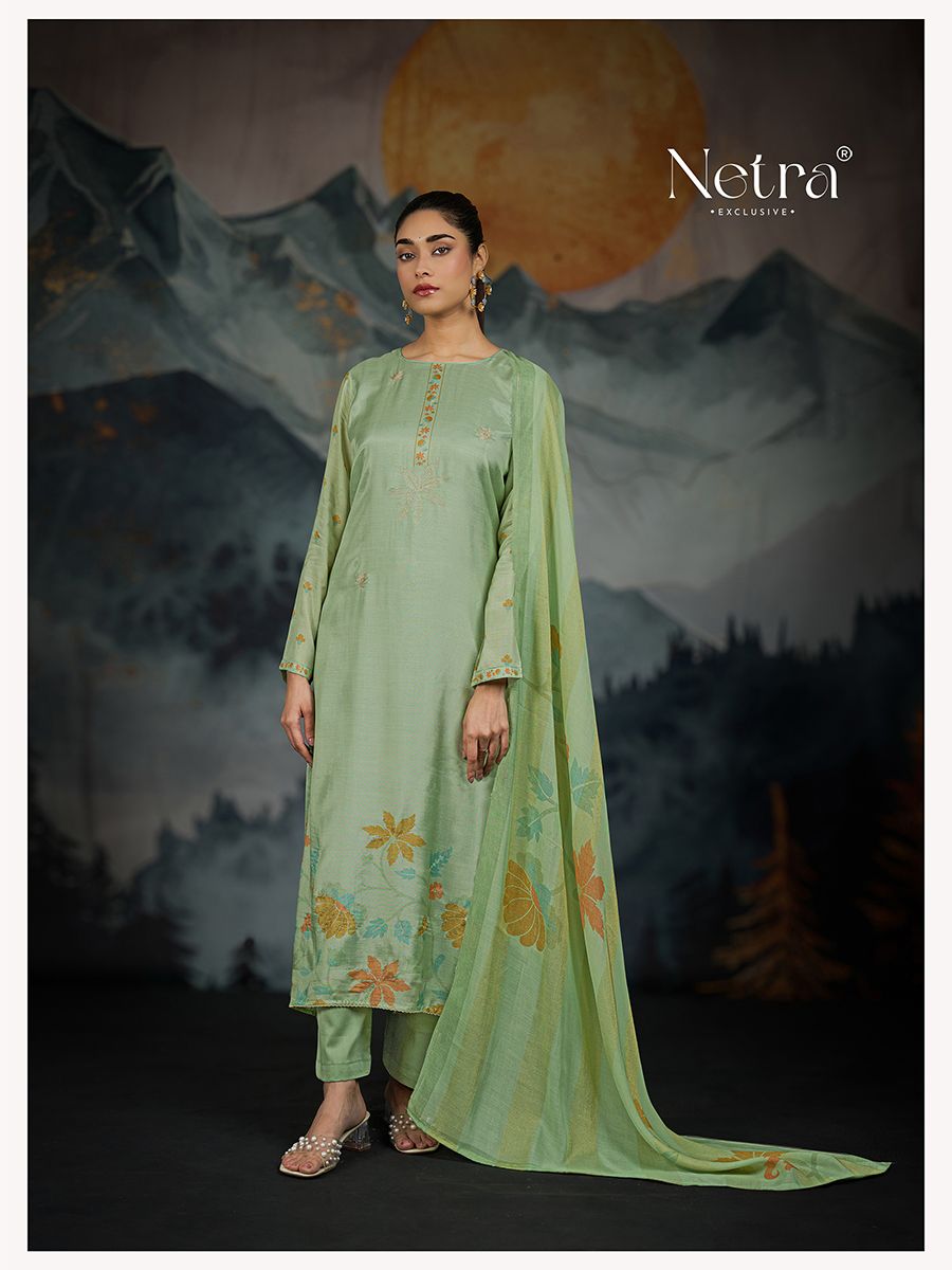 Triya Netra Premium Cotton Pant Style Suits Exporter India