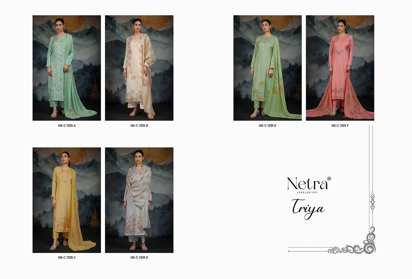 Triya Netra Premium Cotton Pant Style Suits Exporter India