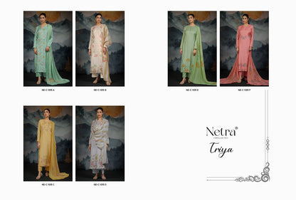 Triya Netra Premium Cotton Pant Style Suits Exporter India