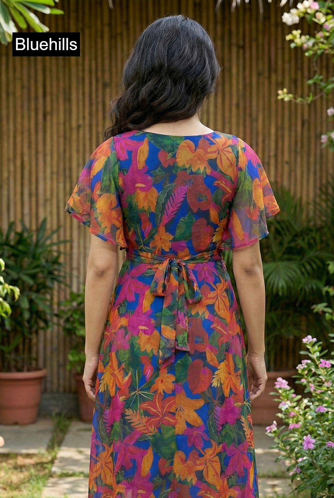 Tropical Bluehills Georgette One Piece Gown Wholesale