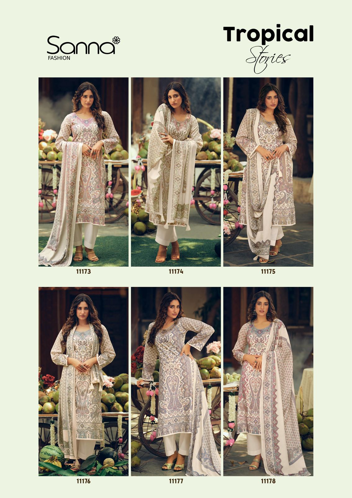 Tropical Stories Sanna Fashion Cotton Pant Style Suits Wholesaler Gujarat