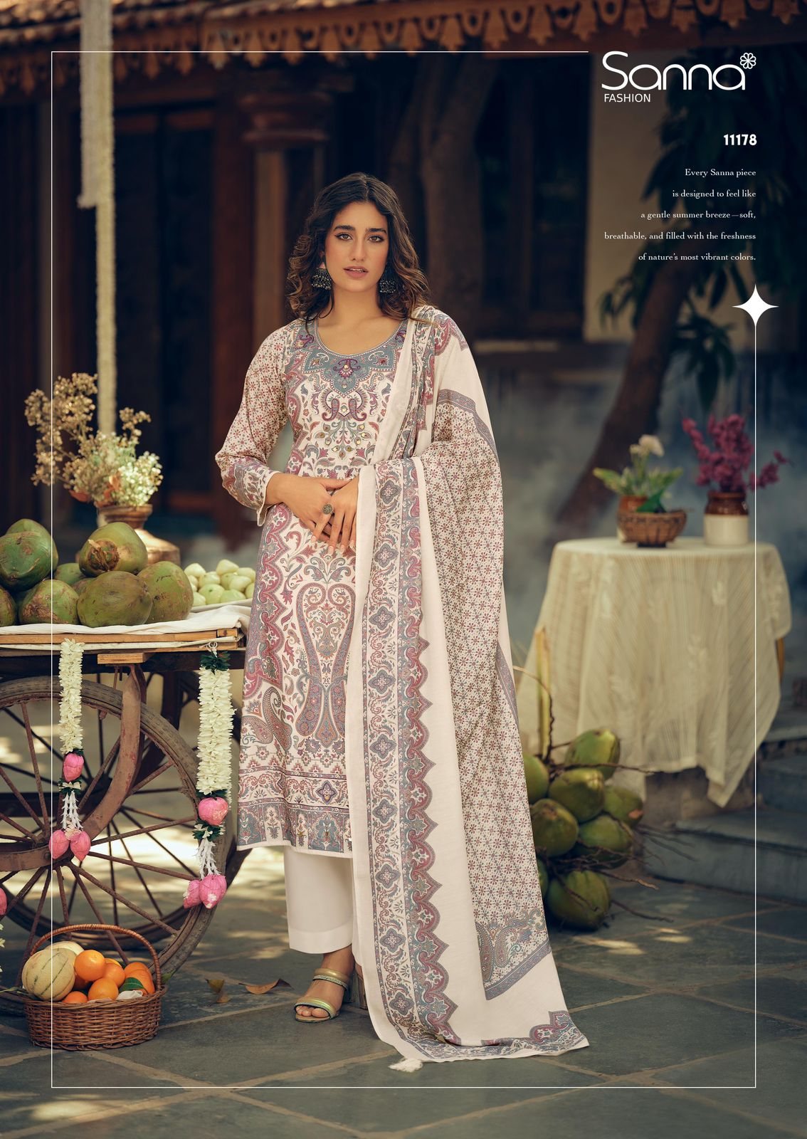 Tropical Stories Sanna Fashion Cotton Pant Style Suits Wholesaler Gujarat