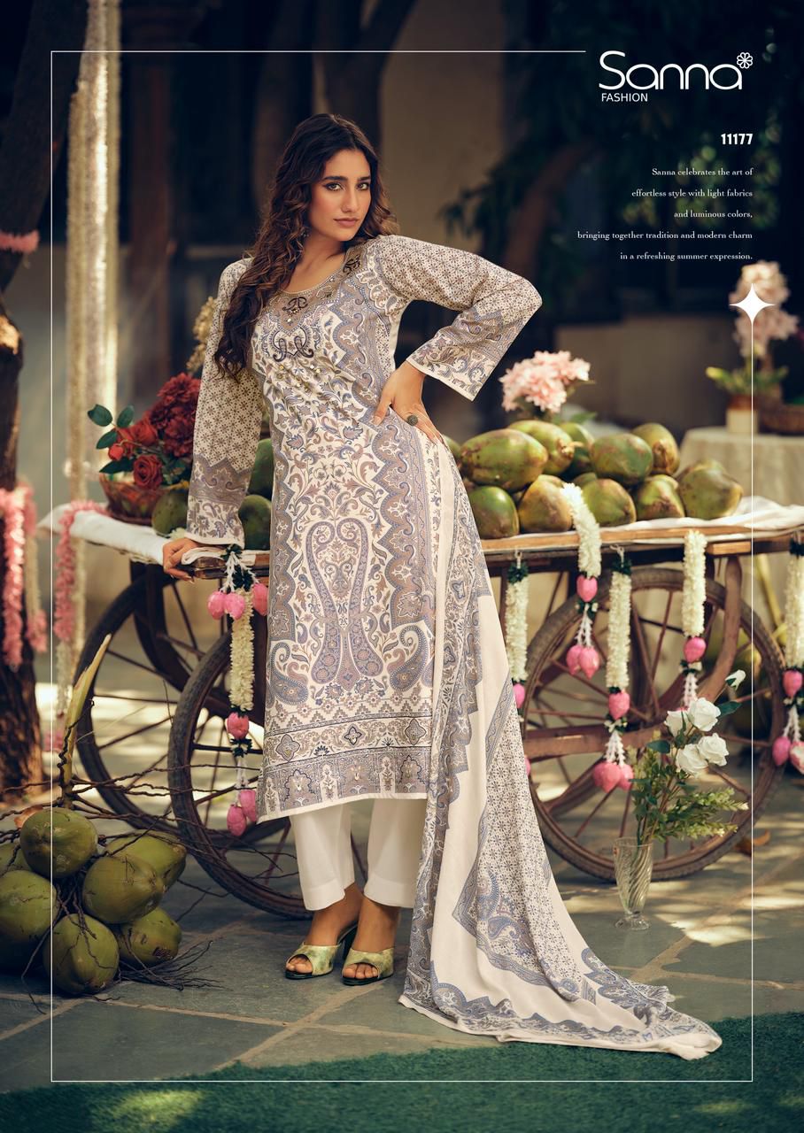 Tropical Stories Sanna Fashion Cotton Pant Style Suits Wholesaler Gujarat